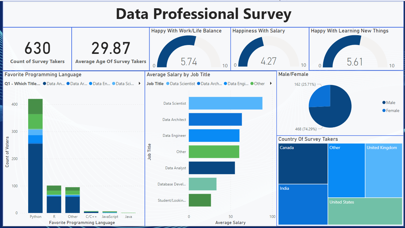 Data Professional Survey BreakDown Dashboard